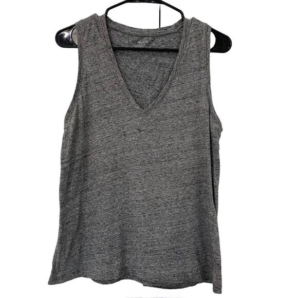 Madewell Women's Cotton Heather Mercury-Gray V-neck Tank top, Size S - Picture 1 of 4